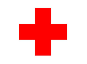 Zdjęcie przedstawia znak czerwonego krzyża